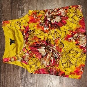 ❤️ NWOT! ST JOHN SILK FLORAL SLEEVELESS TOP, WATERCRESS MULTI, 10